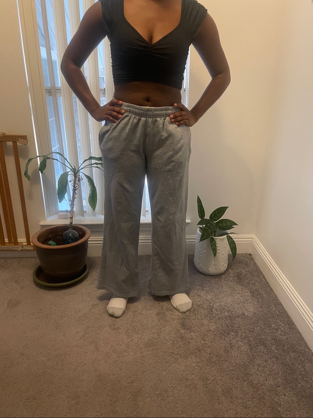FP Movement by Free People Black Ruched Crop Top